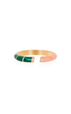 18k Yellow Gold Psychedeliah Ring In Green & Pink By L'atelier Nawbar | Moda Operandi