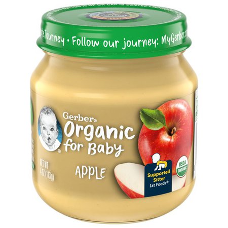 Gerber 1st Foods Organic for Baby Baby Food Apple, 4 oz Jar (10 Pack) - Walmart.com