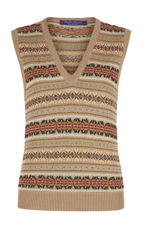 Embellished Silk-Blend Sweater Vest By Ralph Lauren | Moda Operandi