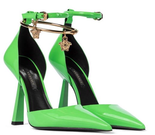green Versace heels