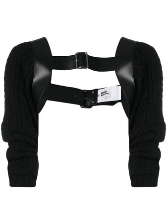 Shop black Comme Des Garçons Noir Kei Ninomiya buckle fastening knitted sleeves with Express Delivery - Farfetch