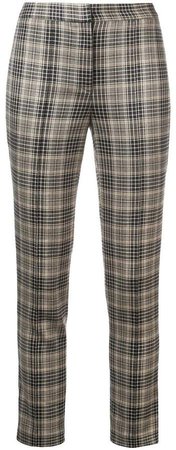 plaid fitted trousers