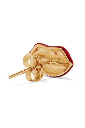 Alison Lou | Lip enameled 14-karat gold earring | NET-A-PORTER.COM