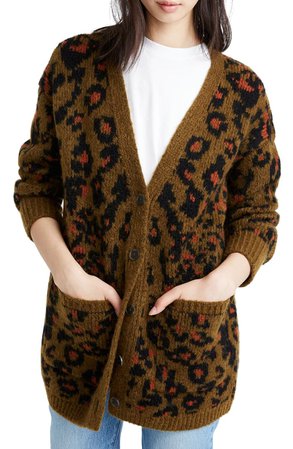 Madewell Leopard Cardigan Sweater | Nordstrom