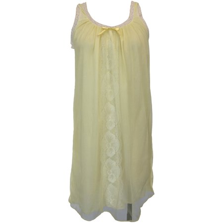 50's Sheer Pale Yellow and Lace Nightgown by Glencraft Lingerie – Thrilling