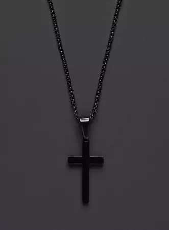 Cross Necklace for Men Men's Black Cross Necklace Men's Jewelry Black Cross Pendant Necklace for Men Black Stainless Chain Necklace - Etsy