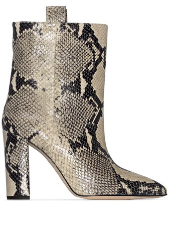 Paris Texas snake-effect 100mm ankle boots £355 - Fast Global Shipping, Free Returns