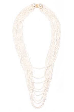 24-karat gold-plated crystal and faux pearl choker | ELIZABETH COLE | Sale up to 70% off | THE OUTNET