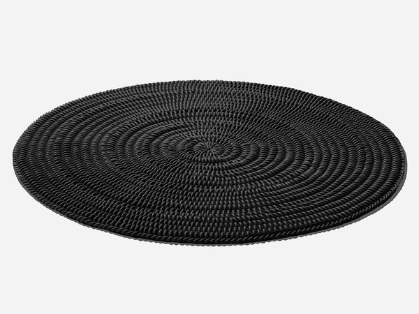 black woven rug