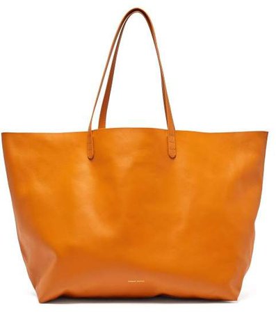 Oversized Leather Tote Bag - Womens - Yellow Multi