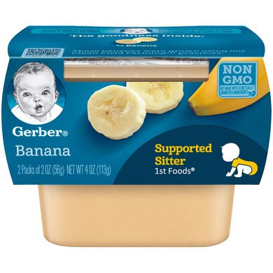 Gerber 1st Foods Banana Baby Food, 2 oz Tubs, 2 Count