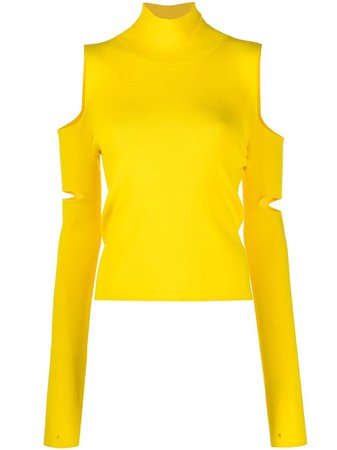 MM6 Maison Margiela convertible cut-out pullover yellow S52HA0213S17651 - Farfetch