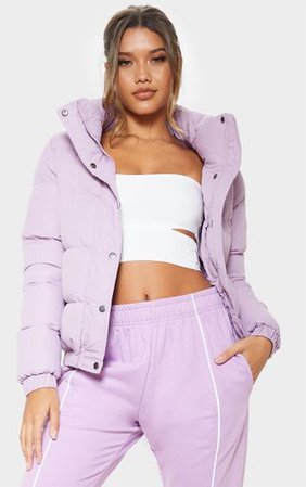Lilac Puffer Jacket | Coats & Jackets | PrettyLittleThing