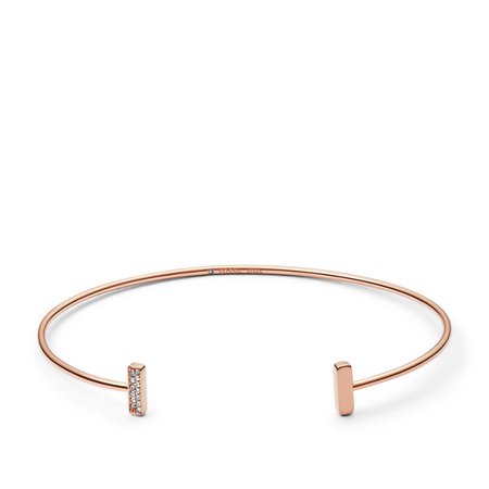 Rose Gold-Tone Stainless Steel Glitz Cuff - Fossil