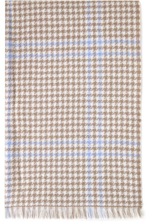 Check & Houndstooth Wool Scarf