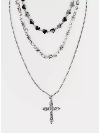 Crown Of Thorns Silver Necklace Set | Minga US