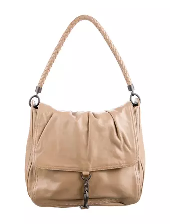 Bottega Veneta Intrecciato-Trimmed Flap Shoulder Bag - Neutrals Shoulder Bags, Handbags - BOT209929 | The RealReal