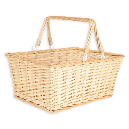 Household Essentials® Open Top Wicker Picnic Basket with Handles in Natural Brown | Bed Bath and Beyond Canada
