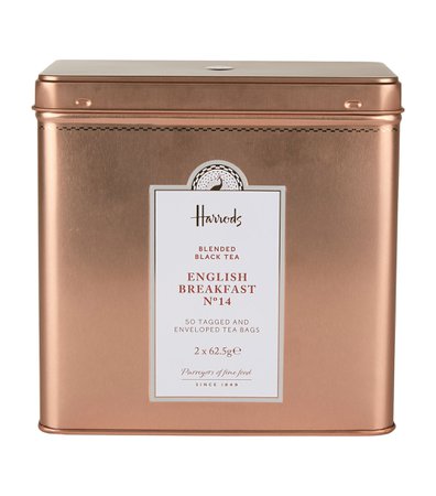 Harrods No.14 English Breakfast Tea Tin (50 Tea Bags) | Harrods.com