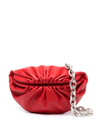 Shop red Bottega Veneta The Belt Chain Pouch with Express Delivery - Farfetch
