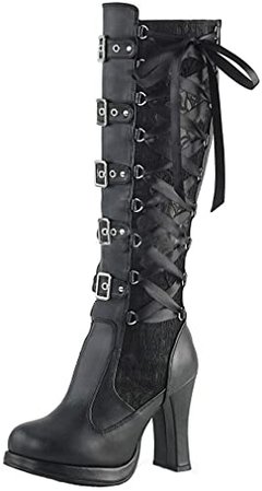 gothic black knee high boots - Google Search