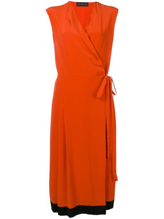 Shop orange Cashmere In Love crepe envelope wrap dress with Express Delivery - Farfetch