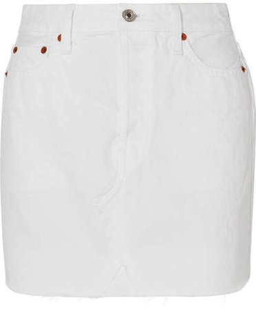 Denim Mini Skirt - White