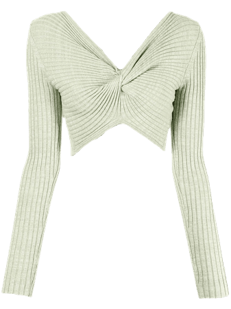 Anna Quan green ribbed knit top