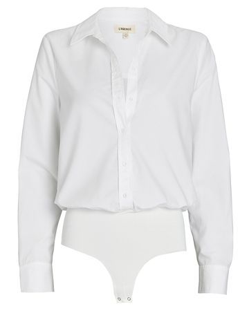 L'Agence Blake Cotton Button-Down Bodysuit | INTERMIX®
