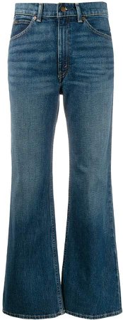 cropped flared denim jeans