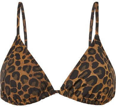 Fisch - Coco Leopard-print Triangle Bikini Top - Leopard print