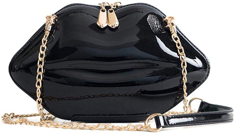 Women Clutches Evening Bag Lips Crossbody Bags Vintage Banquet Handbag Purses with Chain-strap (Black): Handbags: Amazon.com