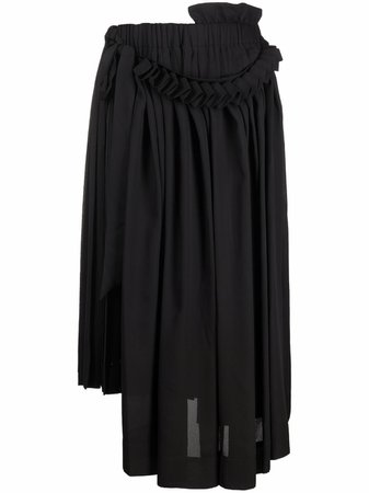 Shop Simone Rocha gathered pleated mid-length skirt with Express Delivery - FARFETCH