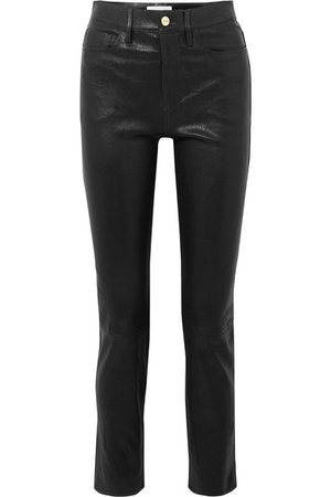 FRAME | Le Sylvie high-rise slim-leg leather pants | NET-A-PORTER.COM