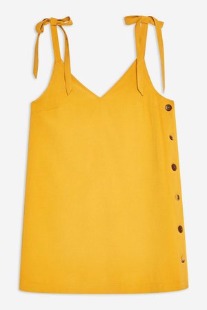 Mustard Button Mini Slip Dress | Topshop