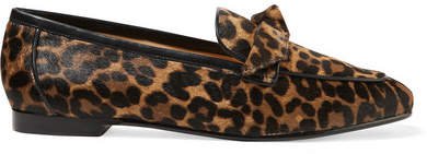 Becky Bow-embellished Leopard-print Calf Hair Loafers - Leopard print
