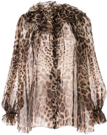 sheer leopard blouse
