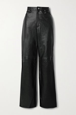 Black Mila leather wide-leg pants | GRLFRND | NET-A-PORTER