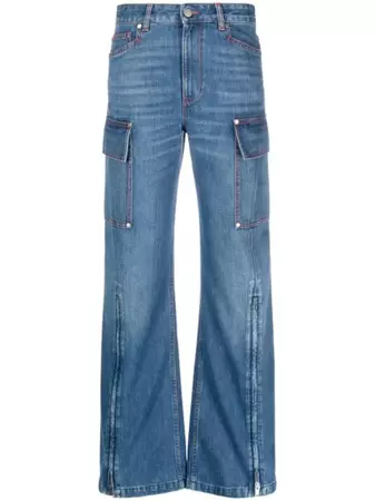 Stella McCartney ankle-zips wide-leg Jeans - Farfetch