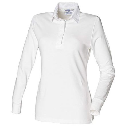 Front Row Womens/Ladies Long Sleeve Plain Sports Rugby Polo Shirt at Amazon Women’s Clothing store: