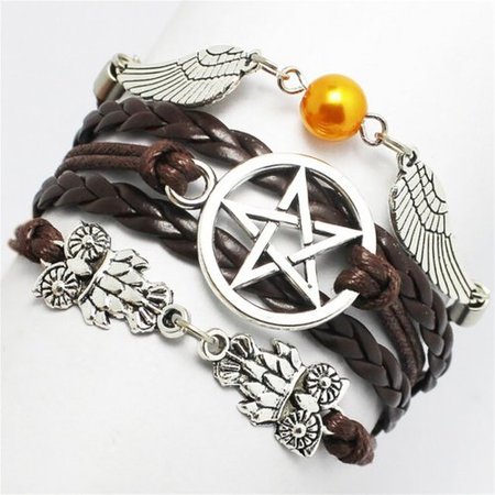 Pentacle Leather Bracelet Witchcraft Pagan