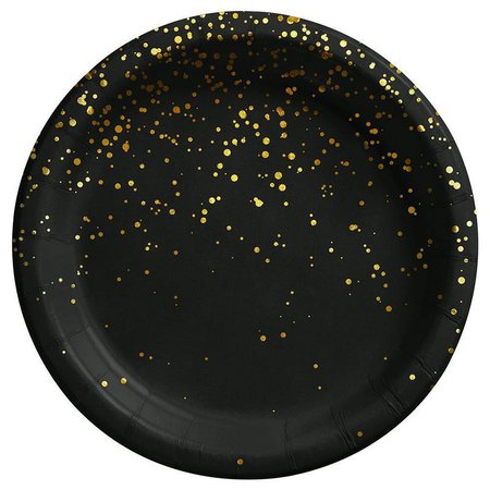 6.75" Snack Paper Plate With Foil Black - Spritz™ : Target