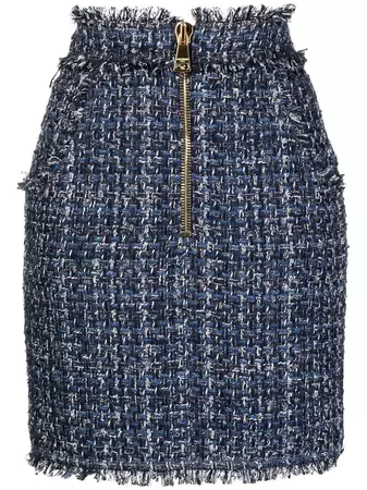 Balmain high-waisted Tweed Mini Skirt