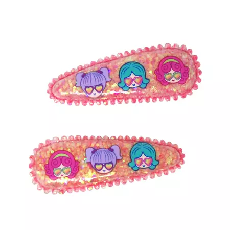 Polly Pocket Glitter Snap Clips | Pink Poppy