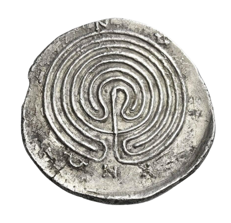 coin with labyrinth