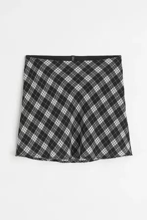 A-line Skirt - Black/white plaid - Ladies | H&M US