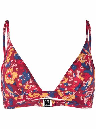 Shop Isabel Marant Nial floral-print bikini top with Express Delivery - FARFETCH