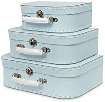 Amazon.com: Jewelkeeper Paperboard Suitcases, Set of 3 – Nesting Storage Gift Boxes for Birthday Wedding Easter Nursery Office Decoration Displays Toys Photos – Baby Blue Pastel Design: Home & Kitchen