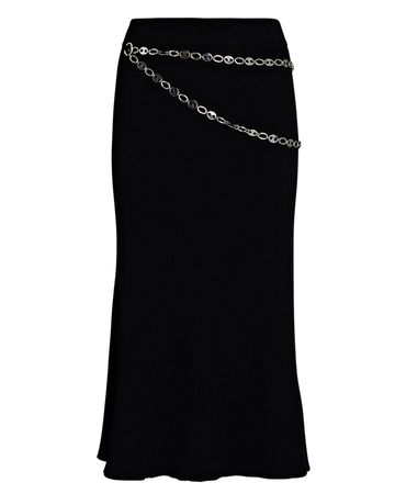 Paco Rabanne Chain-Embellished Skirt In Black | INTERMIX®