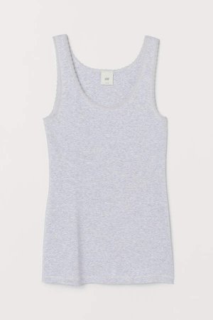 Tank Top with Lace - Gray